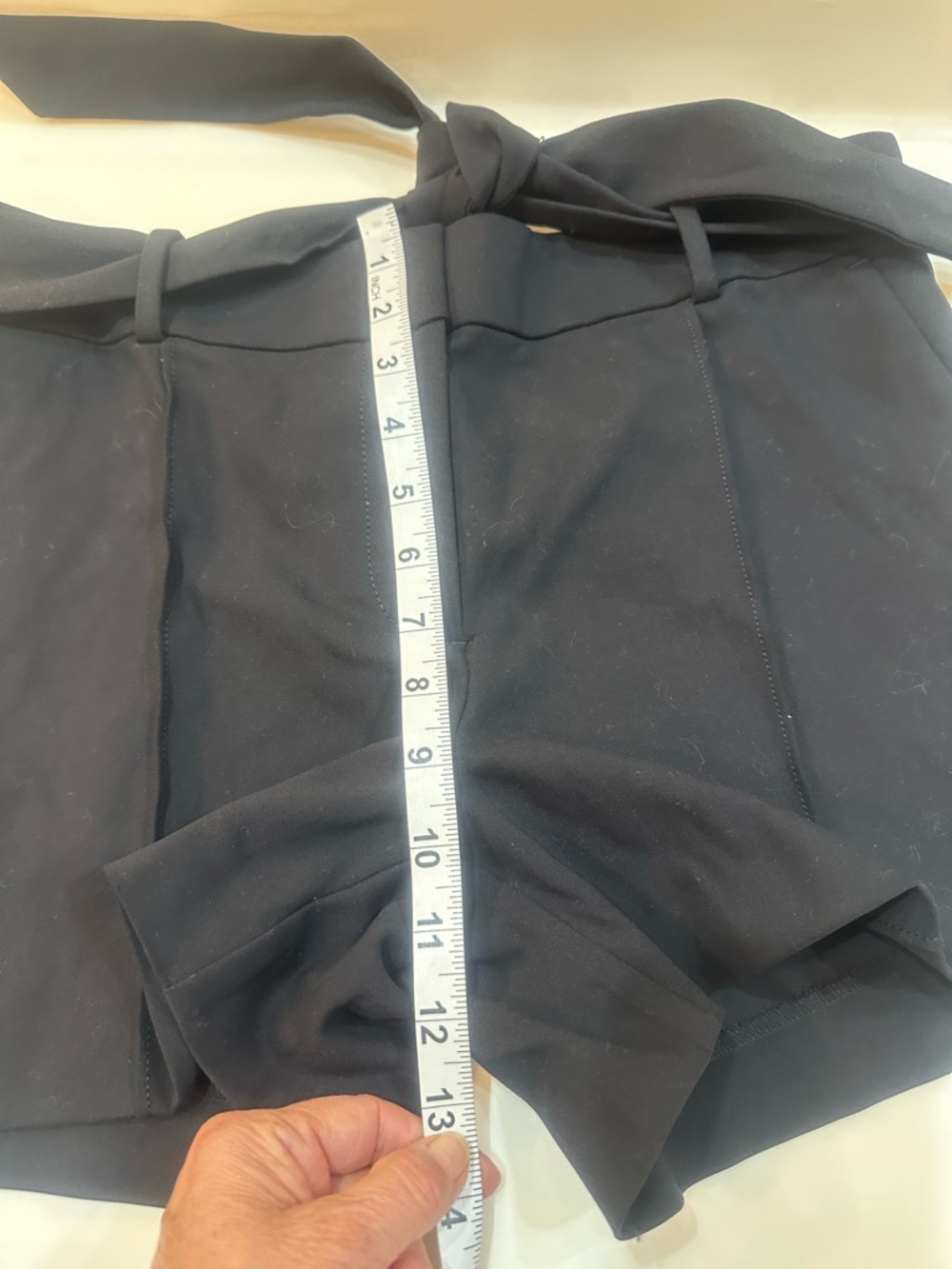 LOFT Black Riviera Tie Belt 4 Pocket Pintuck Stitch Detail Shorts - Size 6 - NWT - Picture 11 of 12